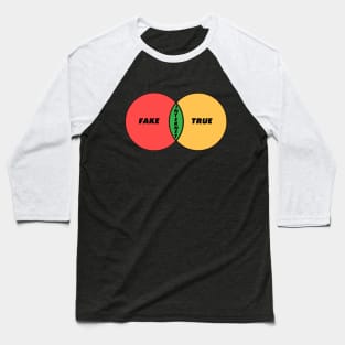 Venn Diagram Fake True Internet Baseball T-Shirt